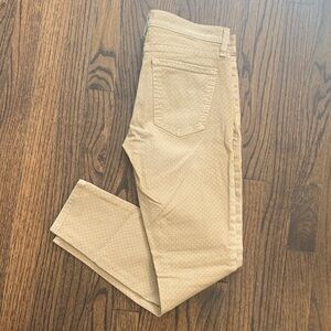 Current/Elliott Beige Skinny Jeans with Subtle Dots